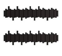 JS Ellie Wall-Mounted Coat Rack with Hooks, Made of Beech Wood, Modern Home Decor Hanger, Suitable for entryways, bedrooms, and Living Rooms Black 12-Hooks (Pack of 2)