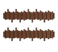 JS Ellie Wall-Mounted Coat Rack with Hooks, Made of Beech Wood, Modern Home Decor Hanger, Suitable for entryways, bedrooms, and Living Rooms Walnut 12-Hooks (Pack of 2)