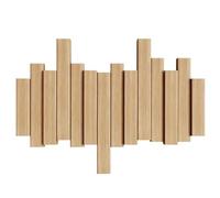 JS Ellie Wall-Mounted Coat Rack with Hooks, Made of Beech Wood, Modern Home Decor Hanger, Suitable for entryways, bedrooms, and Living Rooms Wood 4-Hooks