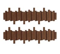 JS Ellie Wall-Mounted Coat Rack with Hooks, Made of Beech Wood, Modern Home Decor Hanger, Suitable for entryways, bedrooms, and Living Rooms Walnut 10-Hooks (Pack of 2)