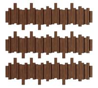 JS Ellie Wall-Mounted Coat Rack with Hooks, Made of Beech Wood, Modern Home Decor Hanger, Suitable for entryways, bedrooms, and Living Rooms Walnut 10-Hooks (Pack of 3)