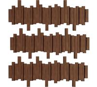 JS Ellie Wall-Mounted Coat Rack with Hooks, Made of Beech Wood, Modern Home Decor Hanger, Suitable for entryways, bedrooms, and Living Rooms Walnut 8-Hooks (Pack of 3)