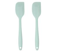 JS Gourmet 2 Pcs Silicone Spatula Set, Heat Resistant Rubber Kitchen and Baking Utensils for Non-Stick Cookware with Flexible Edges and Soft Touch Handles - Pastel Green