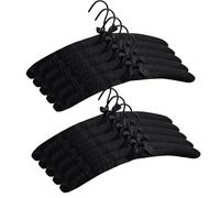 JS HANGER Padded Clothes Hangers for Sweaters 17Inch - 10 Pack Premium Fabric Hangers for Coat, Sweater, Wedding Dress, Bride, Closet