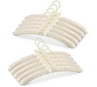 JS HANGER Padded Hanger for Sweaters - 17 Inch Extra Large Heavy Duty Satin Covered Coat Hangers No Shoulder Bump for Women Clothes, Sweaters, Dresses, Clothing, Weddings, Lingerie Pack of 10, Ivory