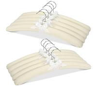 JS HANGER Padded Hangers - 17 Inch Extra Large Heavy Duty Fabric Covered Coat Hangers No Shoulder Bump for Women Clothes, Sweaters, Dresses, Clothing, Weddings, Lingerie Pack of 10, Beige