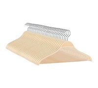 JS HOME Wooden Coat Hangers, Light Weight Natural Clothers Hangers with Non Slip Pant Bar for Suits, Shirts, Jackets, Dress, Pant 30 Pack