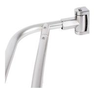 JS Jackson Supplies Double Curved Shower Rod, Metal Construction, Adjustable Between 44 to 70 Inches, Aluminum Rods and Zinc Mounting Hardware, Quality Modern Bathware, Brushed Nickel Finish