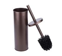 JS Jackson Supplies Sleek Toilet Brush and Holder with Metal Handle - Bronze