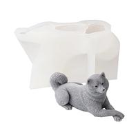 JS MOLD 3D Cat Silicone Mould, Animal Casting Moulds, Dog Candle Mould, DIY Mould for Making Cakes, Soaps, Fondant Decoration (3#)