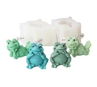 JS MOLD 3D Frog Silicone Mould Candle Mould, Pack of 2 Animal Silicone Moulds for DIY Aroma Candle, Crafts, Home Decoration