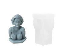 JS MOLD 3D Marilyn Monroe Portrait Silicone Mold Silicone Body Mold Candle Making Silicone Candle Mold Soap Soap Home Decor