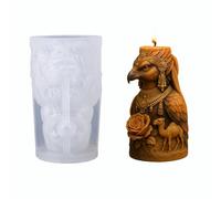 JS MOLD 3D Silicone Candle Mould Forest Animals Set, Bear Wolf Owl Casting Mould, Reusable Silicone Mould for DIY Candles, Soap & Plaster, Craft Accessories for Home Decoration (GJ-286)