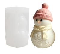 JS MOLD 3D Snowman Silicone Mould, Christmas Candle Mould for Plaster Epoxy Resin, DIY Christmas Decoration (SGMJ1538)