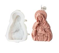 JS MOLD Candle Mould Holy Mary Silicone Mould Candle Mould, 3D Mary Candle Mould Silicone Moulds, Candle Mould Silicone for Scented Candle, Soap, Plaster, Resin, Religious Home Decoration