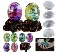 JS MOLD Dragon Epoxy Resin Silicone Moulds, 3D Dragon Epoxy Resin Moulds, Dinosaur Mould, Casting Mould, Pendant, Silicone Moulds, Broken Bowl, Mould for Crafts (Dinosaur Eggs)