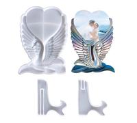 JS MOLD Epoxy Resin Photo Frame Swan Heart Shape Silicone Mould Epoxy Resin with Holder, Large Epoxy Resin Moulds, Heart Picture Frame Silicone Mould for DIY Crafts Desktop Decorations