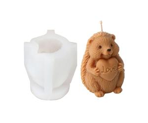 JS MOLD Hedgehog Candle Mould, 3D Cute Hedgehog Silicone Mould, Resin Mould, 3D Hedgehog Candle Mould, Animal Mould, Silicone Candle Mould, for Candles, Plaster, Clay, Crafts (ZHF10010)