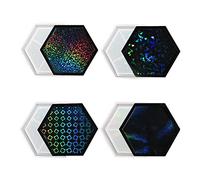 JS MOLD Holographic Coasters, Silicone Mould, Epoxy Resin, Set of 4 Coasters, Resin Silicone Moulds, Epoxy Resin Moulds, DIY Coasters, Silicone Moulds, Casting Moulds for DIY Crafts, Table Decoration