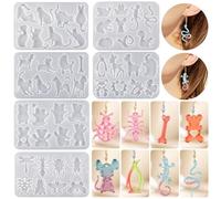 JS MOLD Jewellery Casting Mould Silicone, Earrings Resin Moulds, Epoxy Resin Moulds, Jewellery Set, Silicone Moulds Epoxy Resin for Jewellery Making, Pendants, Necklaces, Earrings, Decoration (Set of