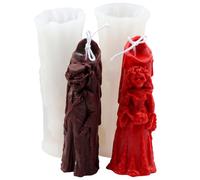 JS MOLD Pack of 2 Halloween Skull Candle Moulds, Silicone 3D Groom, Bride, Silicone Casting Moulds, Halloween Candle Silicone Mould for Making Scented Candles, Resin, Soap (L)