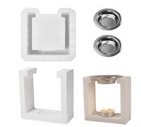 JS MOLD Silicone Aromatherapy Burner Mould, Square, Hexagon, U-shaped Aromatherapy Cup Mould, Incense Burner, Silicone Moulds with 2 Accessories, Silicone Mould Concrete Silicone Casting Mould