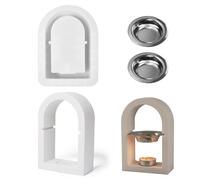 JS MOLD Silicone Aromatherapy Burner Mould, Square, Hexagon, U-shaped Aromatherapy Cup Mould, Incense Burner, Silicone Moulds with 2 Accessories, Silicone Mould Concrete Silicone Casting Mould