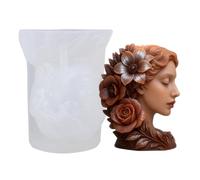 JS MOLD Silicone Candle Mould 3D, Face Candle Mould with Swan and Rose Motif, Flexible Candle Mould Silicone for DIY Crafts Candle Making, Suitable for Soya Wax/Beeswax (GJ-272)