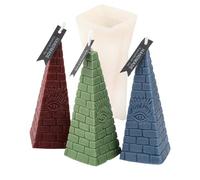 JS MOLD Silicone Candle Mould, 3D Pyramid Candles Casting Mould, DIY Geometric Conical Candles, Silicone Mould, Creative DIY Stereo Candle Mould for Handmade Candles, Aroma Soap Ornament
