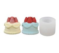 JS MOLD Silicone Candle Mould, 3D Strawberry Cake Candle Moulds, Candle Moulds for Casting, Silicone Mould Candle for Ice Cream, Pastries, Decoration