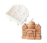JS MOLD Silicone Candle Mould, Castle Silicone Mould, Soap Mould, 3D Castle Silicone Epoxy Moulds, Castle Fondant Cake Castle Home Decoration