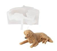 JS MOLD Silicone Mould Animals 3D, Golden Retriever Shar Pei Mould Silicone Soap Mould, Dog Candle Silicone Mould, Animal Casting Moulds Silicone for Cakes, Soaps, Fondant Cake Decoration (Golden