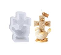 JS MOLD Silicone Mould Dove Cross Rose, 3D Candle Mould for Scented Candles, Soap Mould, Plaster Mould, Epoxy Resin Mould, DIY Candle Pouring, Handmade Decoration, Gift for Candle Lovers