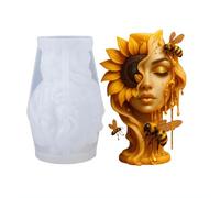JS MOLD Silicone Mould Sunflower Face | Candle Mould DIY Face Mould | Resin Plaster Demoulding | Home Decor Craft Mould