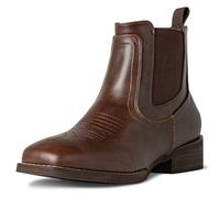 J's.o.l.e Ankle Cowboy Boots for Men Square Toe Chelsea, Dark Brown UK 7
