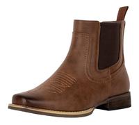 J's.o.l.e Men's Cowboy Boots Western Boots Head Ankle Chelsea Boots, Brown, 29.0 cm