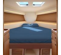 JS Sanders Collection 100% Egyptian Cotton Universal V Berth 4 Piece The Best Boat V Berth Bedding Fits mattresses up to 8” Depth Sheet Set - 600 TC Mediterranean Blue