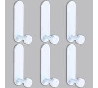 JS Stick on Hooks Sticky Towel Hooks Holder Self Adhesive Hangers Wall Mounted Over Door for Coat Hat Purse in Bathroom Shower Kitchen,White,6 Pack