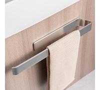 JS Towel Rail Self Adhesive Hand Towel Holder Over Door Tea Towel Rails Bathroom Kitchen Shower Storage Organiser Accessories, No Drilling