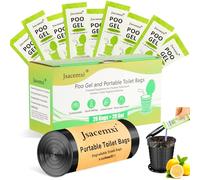 Jsacemxi Portable Camping Toilet Bags Poo Gel Set, 8 Gallon Portable Toilet Bags and Gel, Compostable Camp Potty Bags with Gel for Outdoor Camping Hiking (20Bags+20Gel)