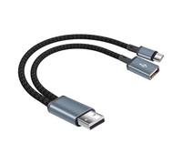 JSADZKJ 0.65ft USB Splitter 1 IN 2 OUT,USB A Male to USB Female & Type C Y Cable Extension Adapter for Charging,Power and Data,USB 2.0 Splitter 2 Port for PC,Tablet,Laptop,Car,Flash Drive