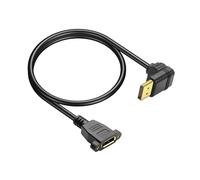 JSADZKJ 1.6ft/0.5m 90° Down Angle DisplayPort 1.4 Extension Cable, Supports 4K/60Hz, 2K/144Hz, 1080P/240Hz, Male to Female, Black, for PC, Laptop, Monitor, Printer, Projector