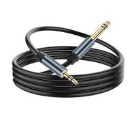 JSADZKJ 1/8 to 1/4 Stereo Audio Cable, 3.5mm 1/8" TRS Male to 6.35mm 1/4" TRS Male Audio Aux Cord with Zinc Alloy Housing for Guitar Home Theater Devices Speaker Amplifiers 1.8M/5.9FT