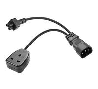 JSADZKJ 1FT IEC C14 to C5+1 Group UK Socket Y-Splitter AC Power Cord - C14 Male to C5+UK Female Socket Splitter for Laptop, Monitor, Printer