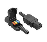 JSADZKJ 2-Pack IEC C13 3-Pin Quick-Connect Power Socket Adapter,10A 250V C13 Power Plug Adapter,Detachable C13 AC Power Plug Connector,Compatible with Computers,Servers,Printers.Etc (C13 Female)