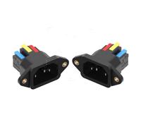 JSADZKJ 2-Pack IEC C14 Power Plug Adapters, 10A IEC320 C14 Self-Wiring Power Adapter with Screw Mounting (Black)