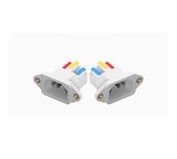 JSADZKJ 2-Pack IEC C14 Power Plug Adapters, 10A IEC320 C14 Self-Wiring Power Adapter with Screw Mounting (White)
