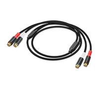 JSADZKJ 2RCA Female to 2RCA Female Stereo Audio Cable Gold Plated RCA Subwoofer Adapter Audio Cable,2 RCA Nylon Braided Audio Extension Cable for Amplifier,Stereo,DVD Player-0.8M/4.9Ft