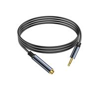 JSADZKJ 3.5mm to 6.35mm Audio Cable 1/8 inch Male to 1/4 inch Female Aux Audio Extension Cable Gold-Plated 3.5mm 1/8" Monaural Mini Mono Plug to to 6.35mm 1/4" TRS Jack Connector Adapter 5.9ft