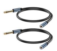 JSADZKJ 6.35mm to 3.5mm Audio Cable 1/8 inch Female TRS to 1/4 inch Male TRS Stereo Audio Cable Golden Plated 6.35mm 1/4 to 3.5mm 1/8 Jack Audio Adapter for Mixer Guitar Amplifier Speaker 30CM 2pcs